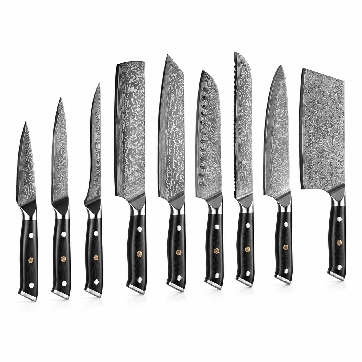 Set de couteaux Damas VG10 9 pièces - Jet Kitchen™ Jet Kitchen