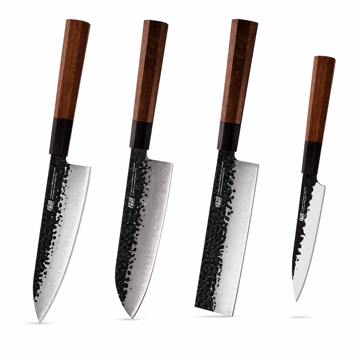 Set de Couteaux Japonais FINDKING -  4 Pièces en Acier Plaqué Jet Kitchen
