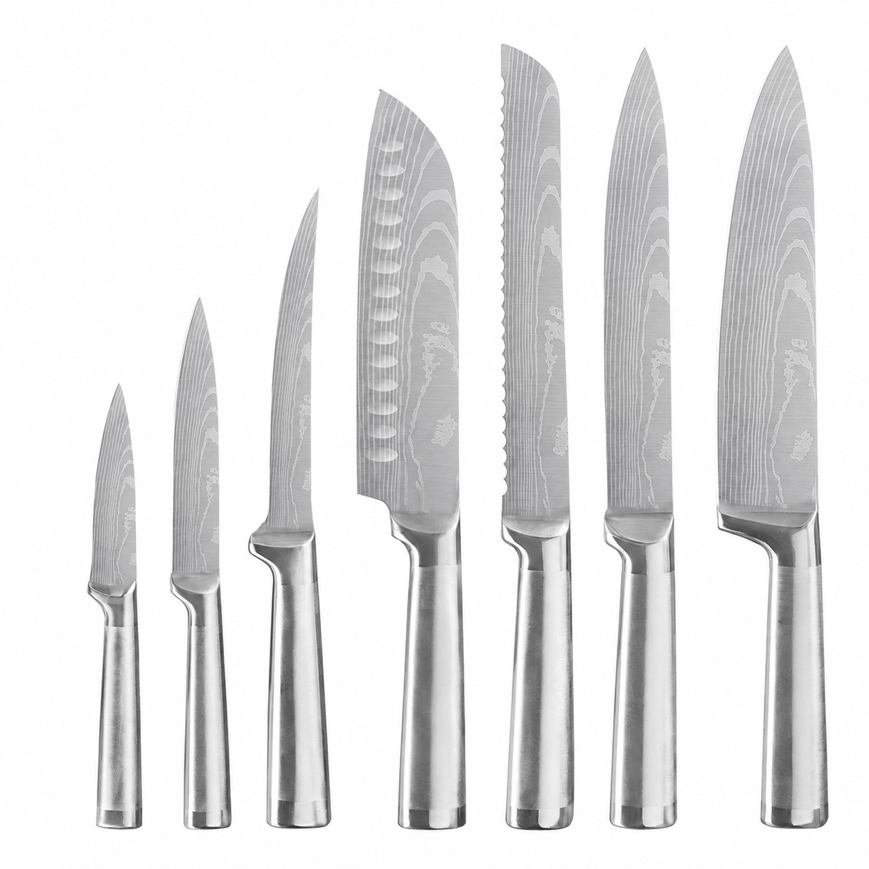 Set de 7 Couteaux Damas en Acier Inoxydable - Jet Kitchen™ Jet Kitchen