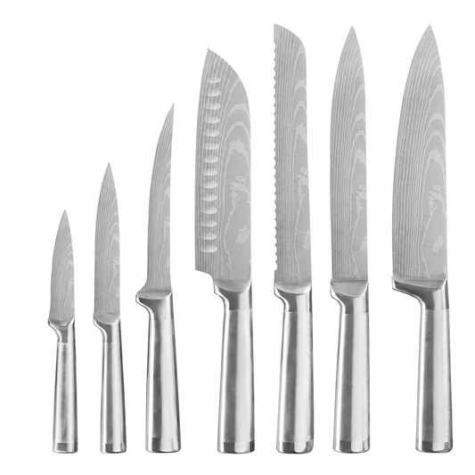 Set de 7 Couteaux Damas en Acier Inoxydable - Jet Kitchen™ Jet Kitchen